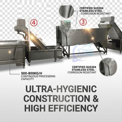 Хорошая цена Turnkey Shrimp Processing Line Machine SUS316 1200-1800KG 5.5KW 220V For Commercial Kitchen онлайн