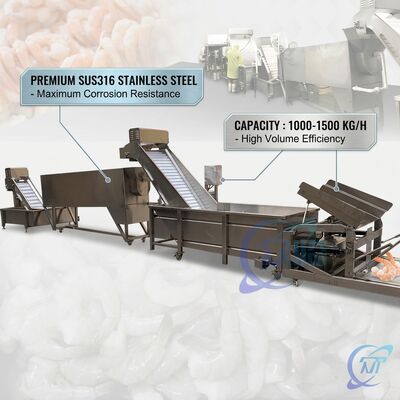 Хорошая цена Premium Shrimp Head Cutting Machine 316L Stainless Steel 1000-1500KG 3.0KW 50Hz For Prawn Processing Line онлайн