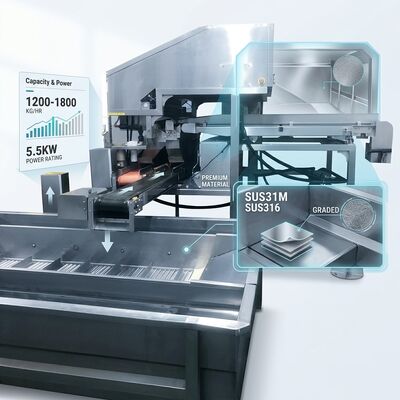 Хорошая цена Food Grade Shrimp Head Separation Machine SUS304 2500-3000KG 5.5KW 440V For Food Processing Factory онлайн