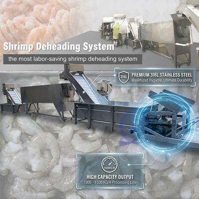 Хорошая цена Easy Clean Prawn Processing Machine Precision SUS316 800-1000KG 5.5KW 60Hz For Seafood Export Company онлайн
