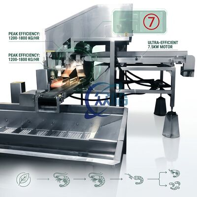 Хорошая цена Anti Corrosive Shrimp Processing Line Machine SUS316 1500-2000KG 15KW 220V For Food Processing Factory онлайн