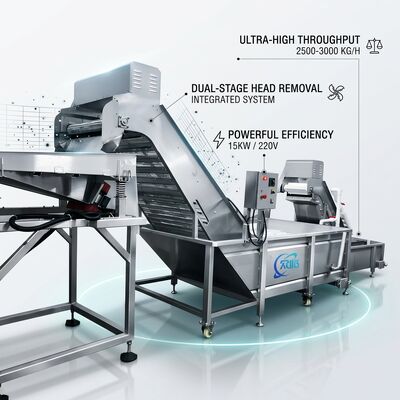 Хорошая цена Precision Shrimp Head Screening Machine Anti Corrosive SUS316 800-1000KG 2.2KW 380V онлайн